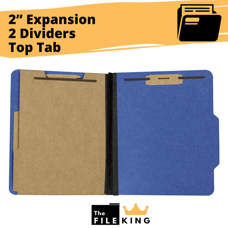 The File King Classification Folders 2 Dividers Letter Size - Light Green, 10 Pack | Pressboard Classification Folder | 2-Inch Expansion | Made in USA | Medical File Folders with Dividers and Prongs - Image 3